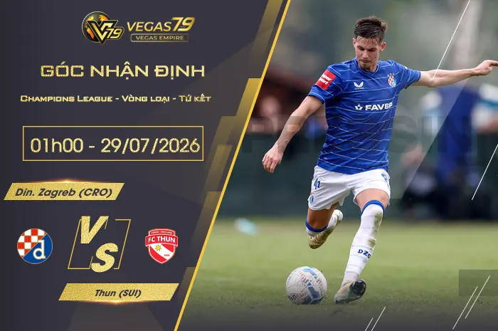 Nhận định Din. Zagreb vs Thun lúc 01h00 ngày 29/07